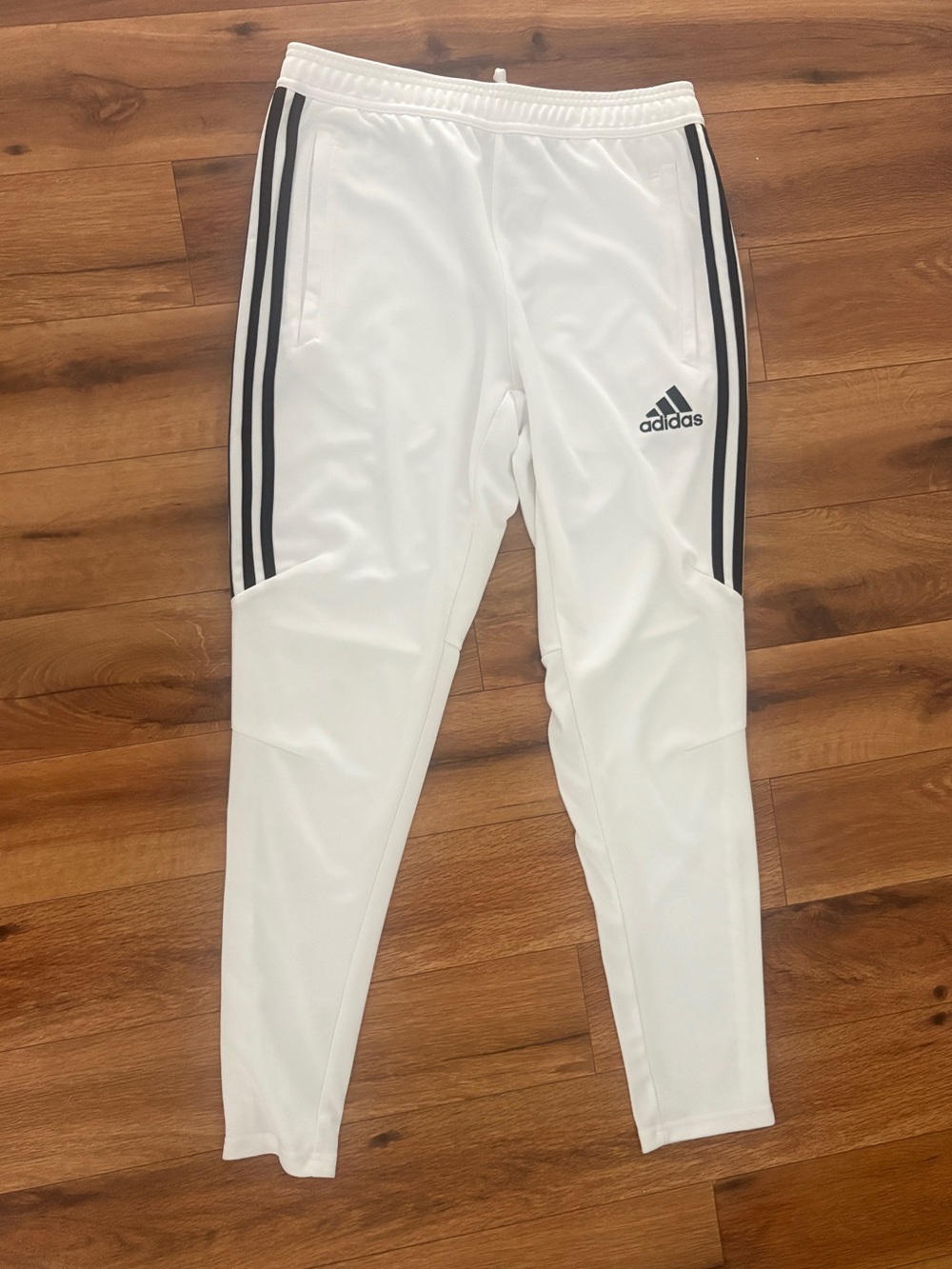 adidas White Joggers with Black 3-Stripes